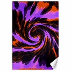 Swirl Black Purple Orange Canvas 20  X 30   by BrightVibesDesign