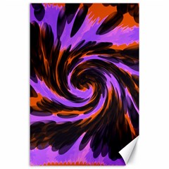 Swirl Black Purple Orange Canvas 24  X 36  by BrightVibesDesign