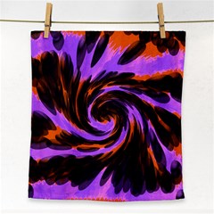 Swirl Black Purple Orange Face Towel by BrightVibesDesign