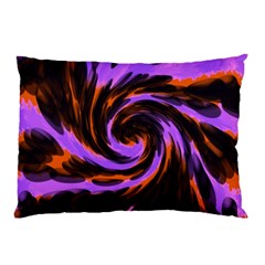 Swirl Black Purple Orange Pillow Case by BrightVibesDesign