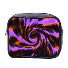 Swirl Black Purple Orange Mini Toiletries Bag 2-side by BrightVibesDesign