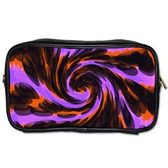 Swirl Black Purple Orange Toiletries Bags 2-side by BrightVibesDesign