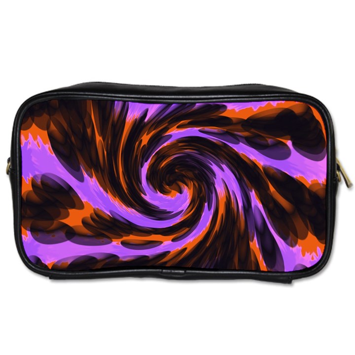 Swirl Black Purple Orange Toiletries Bags 2-Side