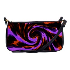 Swirl Black Purple Orange Shoulder Clutch Bags by BrightVibesDesign