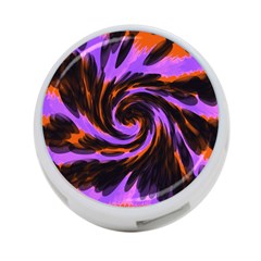 Swirl Black Purple Orange 4-port Usb Hub (one Side) by BrightVibesDesign