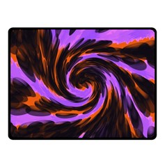 Swirl Black Purple Orange Fleece Blanket (small) by BrightVibesDesign