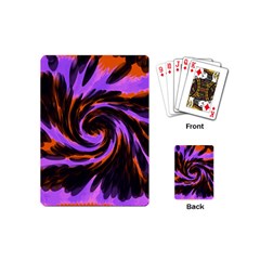 Swirl Black Purple Orange Playing Cards (mini)  by BrightVibesDesign