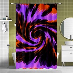 Swirl Black Purple Orange Shower Curtain 48  X 72  (small)  by BrightVibesDesign