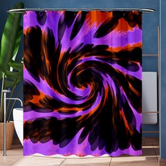 Swirl Black Purple Orange Shower Curtain 60  X 72  (medium)  by BrightVibesDesign