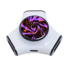 Swirl Black Purple Orange 3-port Usb Hub by BrightVibesDesign