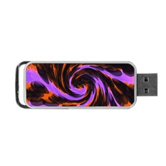 Swirl Black Purple Orange Portable Usb Flash (two Sides) by BrightVibesDesign