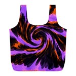 Swirl Black Purple Orange Full Print Recycle Bags (L)  Front