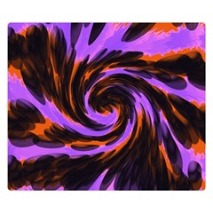 Swirl Black Purple Orange Double Sided Flano Blanket (small)  by BrightVibesDesign