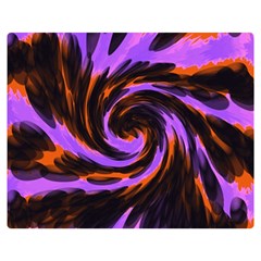 Swirl Black Purple Orange Double Sided Flano Blanket (medium)  by BrightVibesDesign