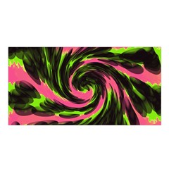 Swirl Black Pink Green Satin Shawl by BrightVibesDesign