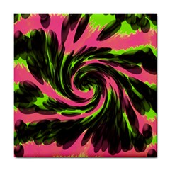 Swirl Black Pink Green Tile Coasters by BrightVibesDesign