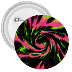 Swirl Black Pink Green 3  Buttons by BrightVibesDesign