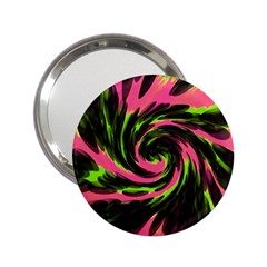 Swirl Black Pink Green 2 25  Handbag Mirrors by BrightVibesDesign