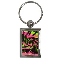 Swirl Black Pink Green Key Chains (rectangle)  by BrightVibesDesign