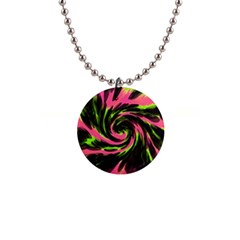 Swirl Black Pink Green Button Necklaces by BrightVibesDesign