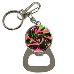 Swirl Black Pink Green Bottle Opener Key Chains by BrightVibesDesign