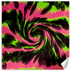 Swirl Black Pink Green Canvas 20  X 20   by BrightVibesDesign