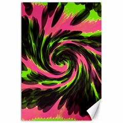 Swirl Black Pink Green Canvas 20  X 30   by BrightVibesDesign