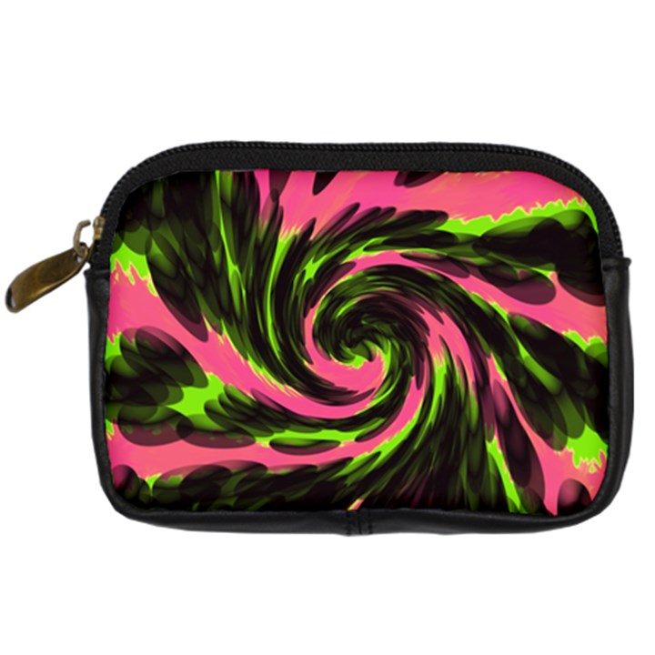 Swirl Black Pink Green Digital Camera Cases