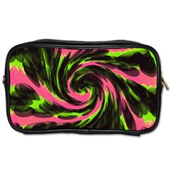 Swirl Black Pink Green Toiletries Bags 2-side by BrightVibesDesign