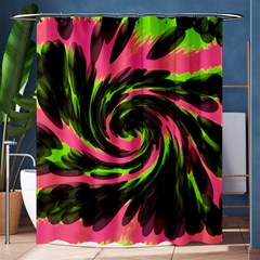 Swirl Black Pink Green Shower Curtain 60  X 72  (medium)  by BrightVibesDesign