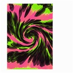 Swirl Black Pink Green Small Garden Flag (Two Sides) Front