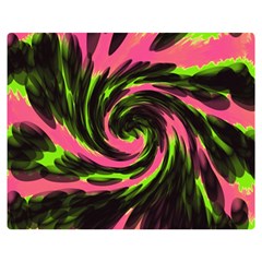 Swirl Black Pink Green Double Sided Flano Blanket (medium)  by BrightVibesDesign