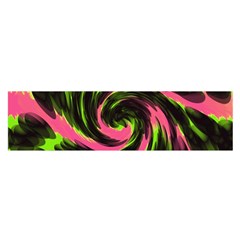 Swirl Black Pink Green Satin Scarf (oblong) by BrightVibesDesign