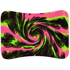 Swirl Black Pink Green Velour Seat Head Rest Cushion