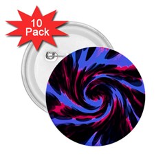 Swirl Black Blue Pink 2 25  Buttons (10 Pack)  by BrightVibesDesign