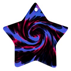 Swirl Black Blue Pink Star Ornament (two Sides) by BrightVibesDesign