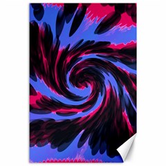 Swirl Black Blue Pink Canvas 24  X 36  by BrightVibesDesign