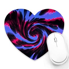 Swirl Black Blue Pink Heart Mousepads by BrightVibesDesign