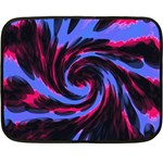 Swirl Black Blue Pink Fleece Blanket (Mini) 35 x27  Blanket