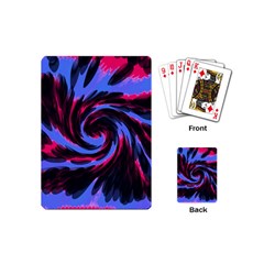 Swirl Black Blue Pink Playing Cards (mini)  by BrightVibesDesign