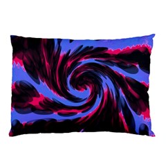 Swirl Black Blue Pink Pillow Case (two Sides) by BrightVibesDesign