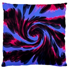 Swirl Black Blue Pink Large Cushion Case (two Sides) by BrightVibesDesign