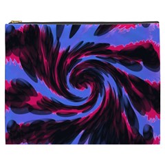 Swirl Black Blue Pink Cosmetic Bag (xxxl)  by BrightVibesDesign