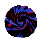 Swirl Black Blue Pink Standard 15  Premium Round Cushions Front