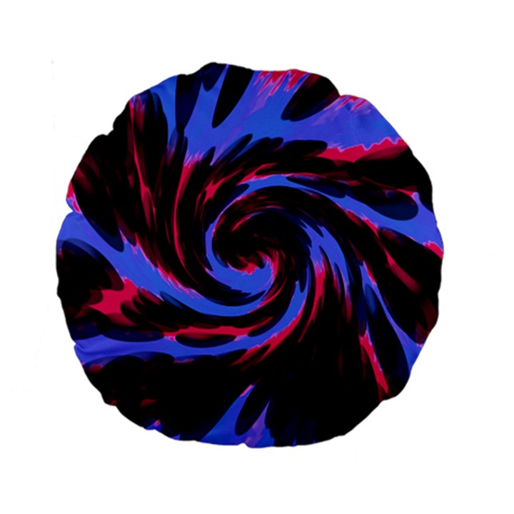 Swirl Black Blue Pink Standard 15  Premium Round Cushions