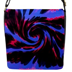 Swirl Black Blue Pink Flap Messenger Bag (s) by BrightVibesDesign