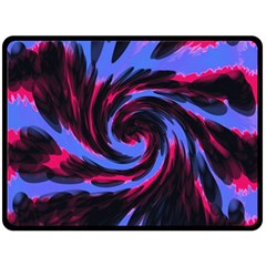 Swirl Black Blue Pink Double Sided Fleece Blanket (large)  by BrightVibesDesign