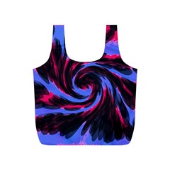 Swirl Black Blue Pink Full Print Recycle Bags (s)  by BrightVibesDesign