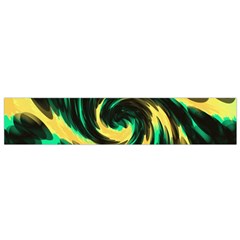 Swirl Black Yellow Green Small Flano Scarf by BrightVibesDesign