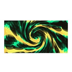 Swirl Black Yellow Green Satin Wrap by BrightVibesDesign